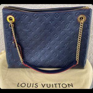 Louis Vuitton Marine Rouge Monogram Empreinte Surène MM Gold Chain Strap
